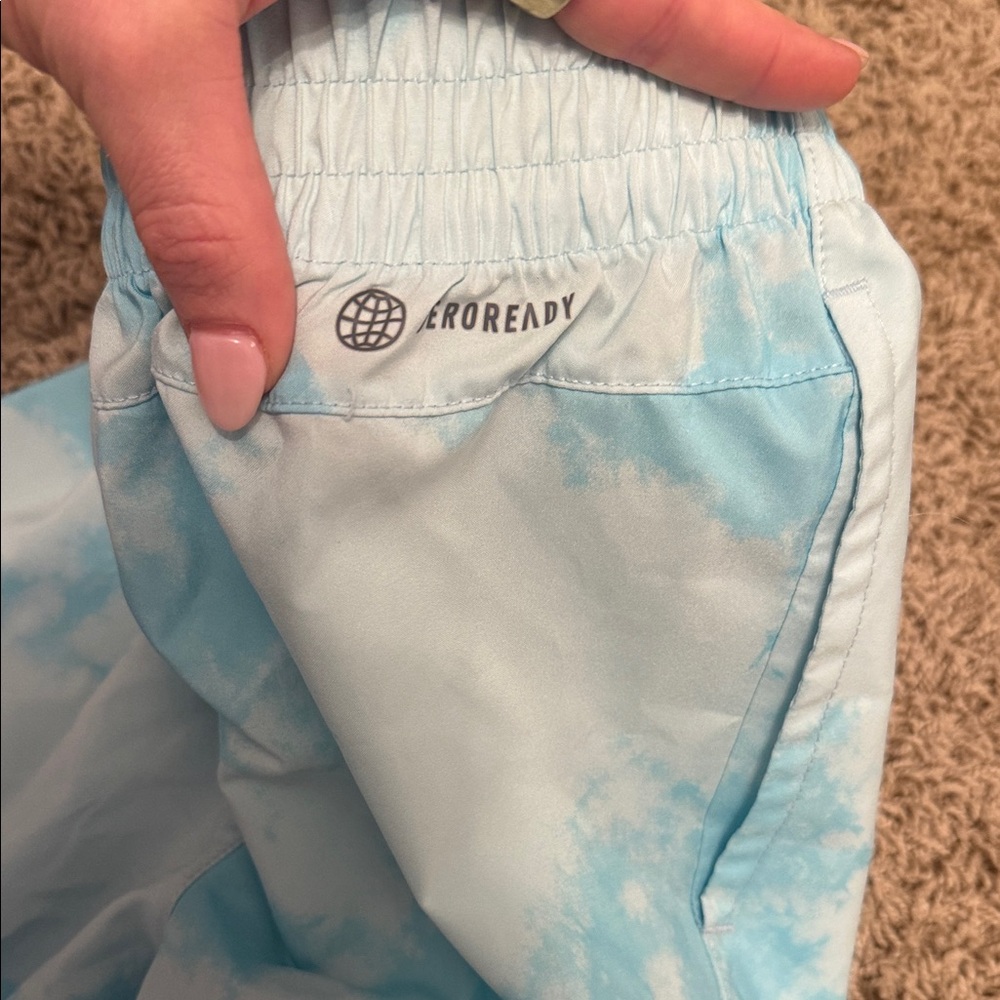 adidas Kids Aeroready Sky Blue Shorts - Picture 4 of 4